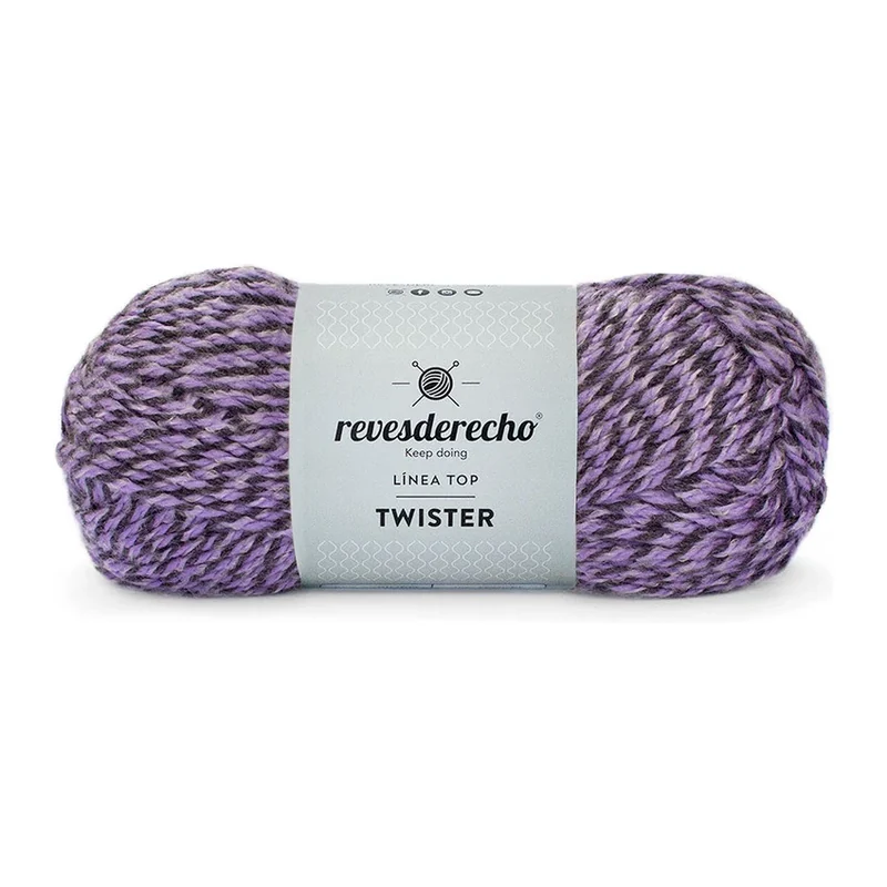 Ovillo jaspeado de Lana Twister Revesderecho color lila, 100 g y 150 m