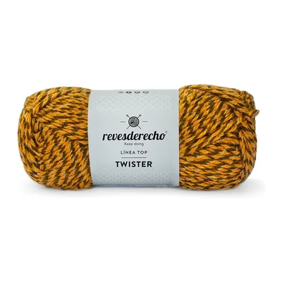 Ovillo jaspeado de Lana Twister Revesderecho color mostaza, 100 g y 150 m