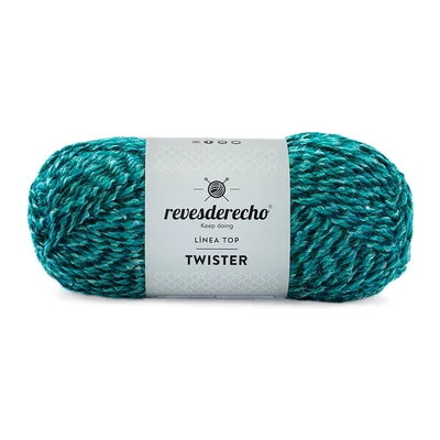 Ovillo jaspeado de Lana Twister Revesderecho color petróleo, 100 g y 150 m