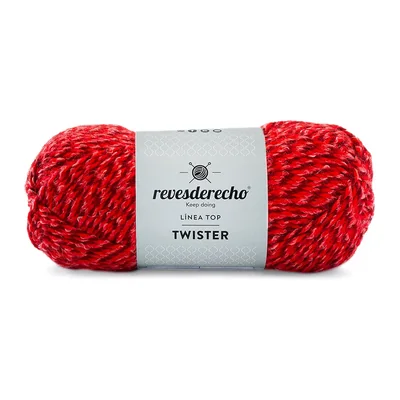 Ovillo jaspeado de Lana Twister Revesderecho color rojo, 100 g y 150 m