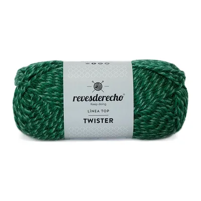 Ovillo jaspeado de Lana Twister Revesderecho color verde, 100 g y 150 m