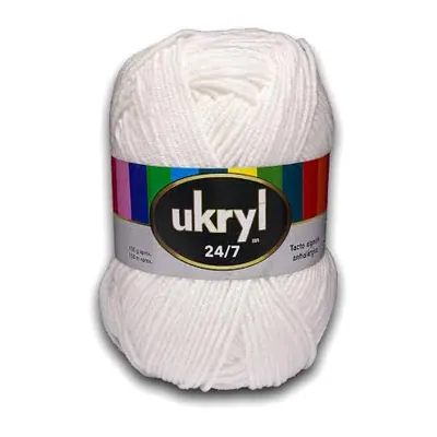 Ovillo de lana Ukryl 24/7 color blanco, 100 g y 150 m aproximados