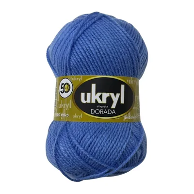 Ovillo de Lana Ukryl Etiqueta Dorada color azul francia, 100 g y 170 m aproximados