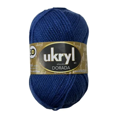 Ovillo de Lana Ukryl Etiqueta Dorada color azul marino, 100 g y 170 m aproximados