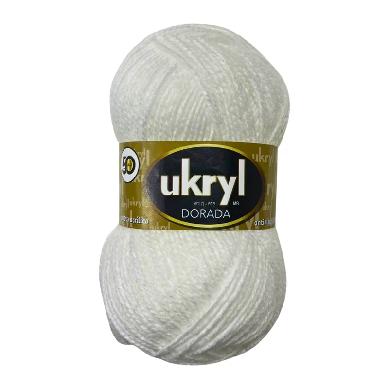Ovillo de Lana Ukryl Etiqueta Dorada color blanco, 100 g y 170 m aproximados