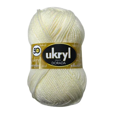 Ovillo de Lana Ukryl Etiqueta Dorada color crudo, 100 g y 170 m aproximados