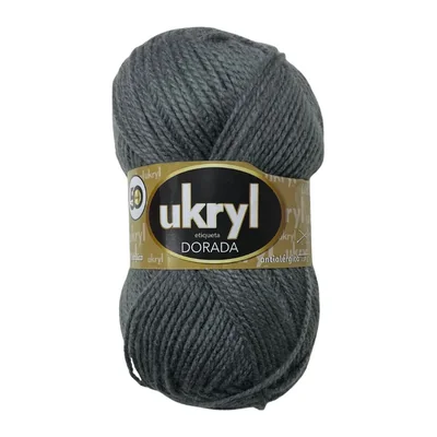 Ovillo de Lana Ukryl Etiqueta Dorada color gris, 100 g y 170 m aproximados