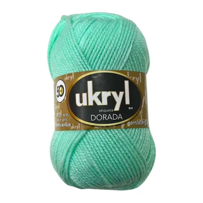 Ovillo de Lana Ukryl Etiqueta Dorada color menta, 100 g y 170 m aproximados