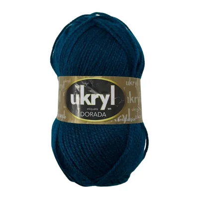 Ovillo de Lana Ukryl Etiqueta Dorada color petróleo, 100 g y 170 m aproximados