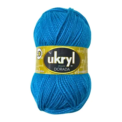 Ovillo de Lana Ukryl Etiqueta Dorada color turquesa, 100 g y 170 m aproximados