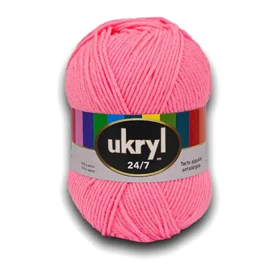 Ovillo de lana Ukryl 24/7 color rosado, 100 g y 150 m aproximados