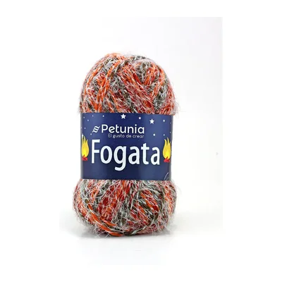 Ovillo de lana fantasía Petunia Fogata color otoño, 100 g y 140 m