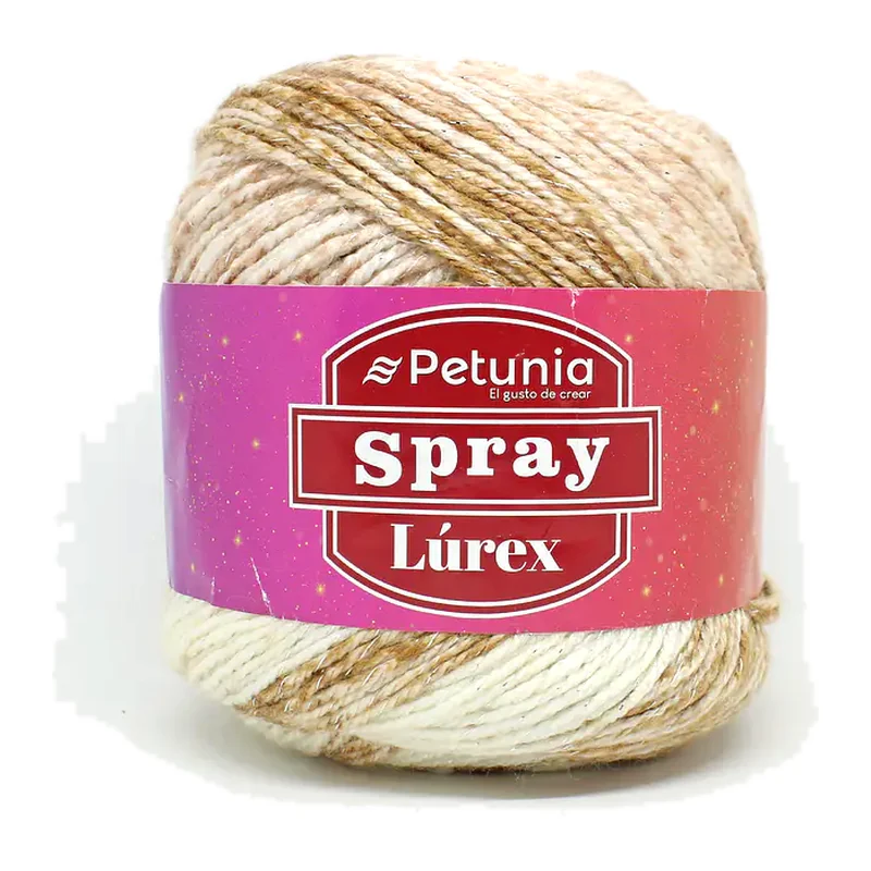 Torta de lana Petunia Spray Lúrex color camel, 100 g y 230 m