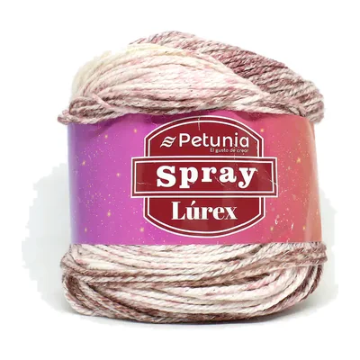 Torta de lana Petunia Spray Lúrex color rosa palo, 100 g y 230 m