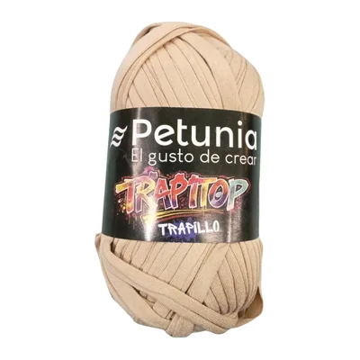 Ovillo de trapillo Petunia Trapitop color arena, 100 g y 34 m