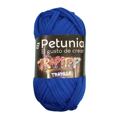 Ovillo de trapillo Petunia Trapitop color azul rey, 100 g y 34 m
