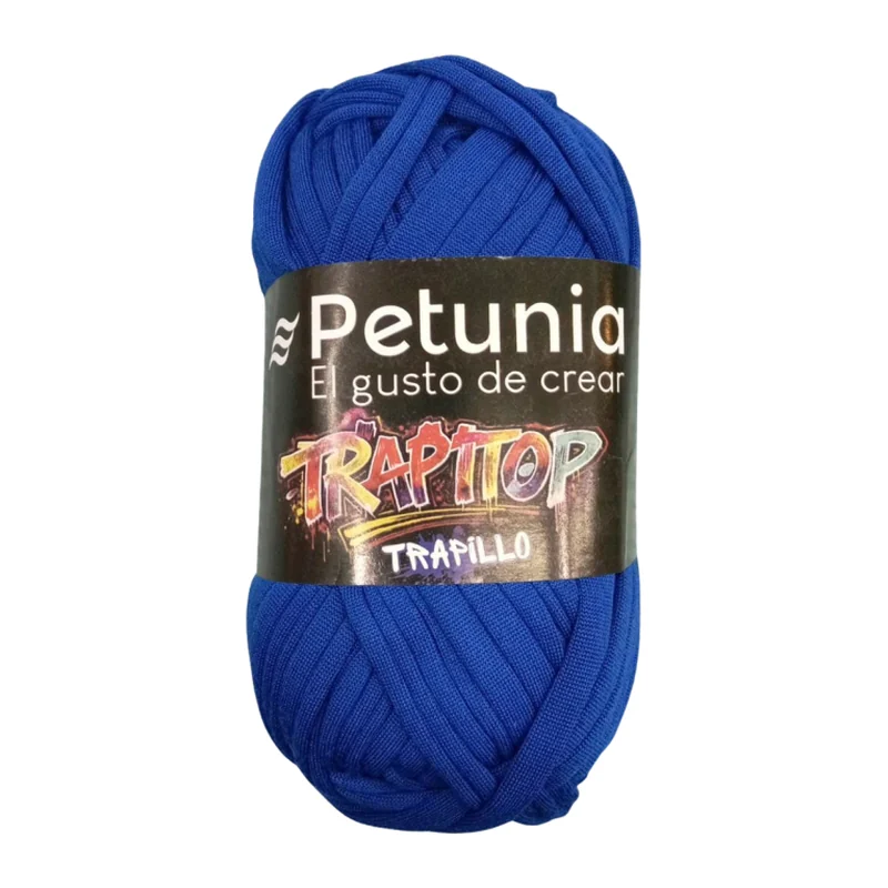 Ovillo de trapillo Petunia Trapitop color azul rey, 100 g y 34 m