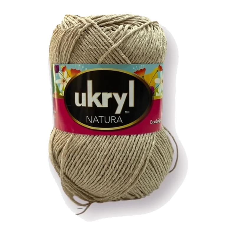 Ovillo de hilo Ukryl Natura color arena, 100 g y 250 m