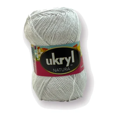 Ovillo de hilo Ukryl Natura color blanco, 100 g y 250 m