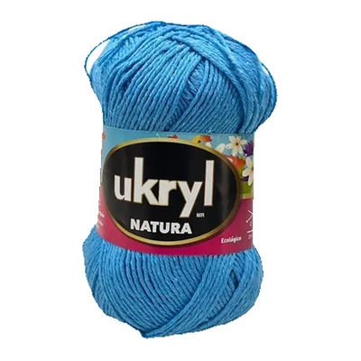 Ovillo de hilo Ukryl Natura color celeste, 100 g y 250 m