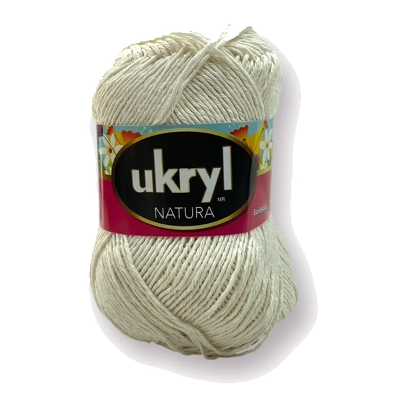 Ovillo de hilo Ukryl Natura color crudo, 100 g y 250 m