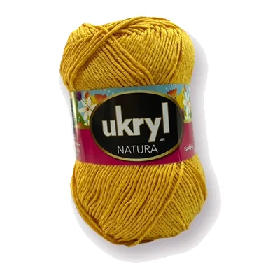 Ovillo de hilo Ukryl Natura color mostaza, 100 g y 250 m