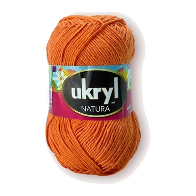 Ovillo de hilo Ukryl Natura color naranja, 100 g y 250 m