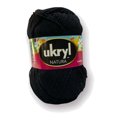 Ovillo de hilo Ukryl Natura color negro, 100 g y 250 m
