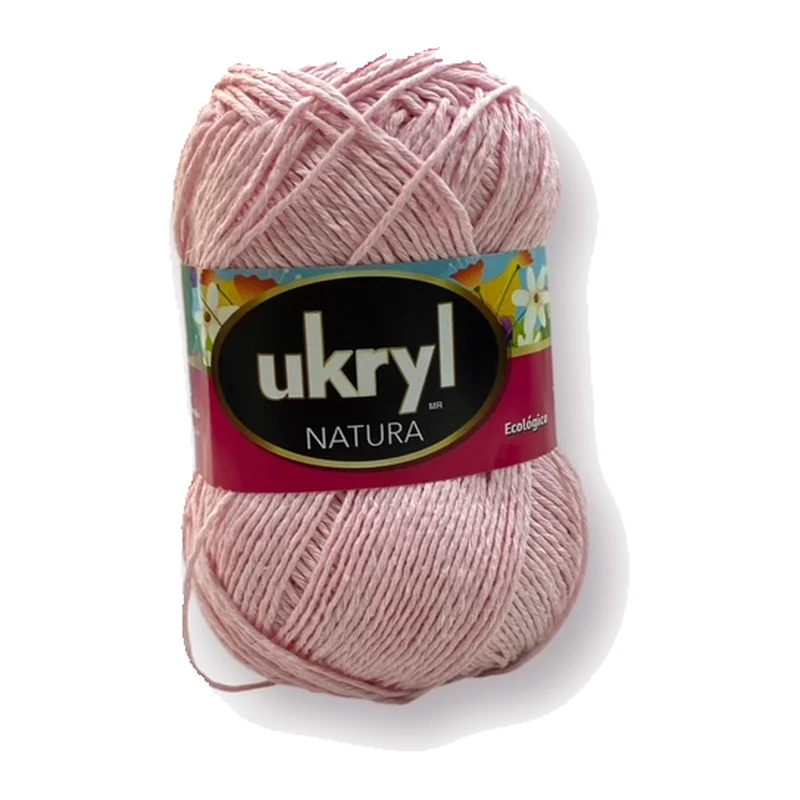Ovillo de hilo Ukryl Natura color rosado, 100 g y 250 m