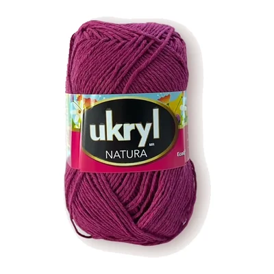 Ovillo de hilo Ukryl Natura color uva, 100 g y 250 m