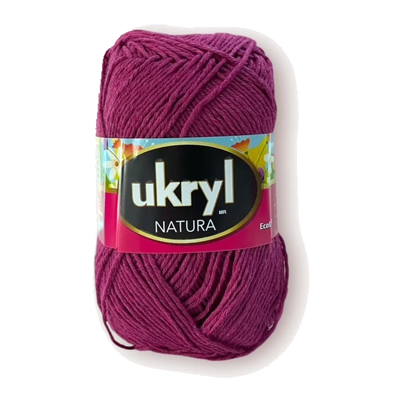 Ovillo de hilo Ukryl Natura color uva, 100 g y 250 m