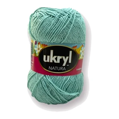 Ovillo de hilo Ukryl Natura color verde agua, 100 g y 250 m