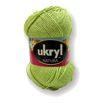 Ovillo de hilo Ukryl Natura color verde limón, 100 g y 250 m